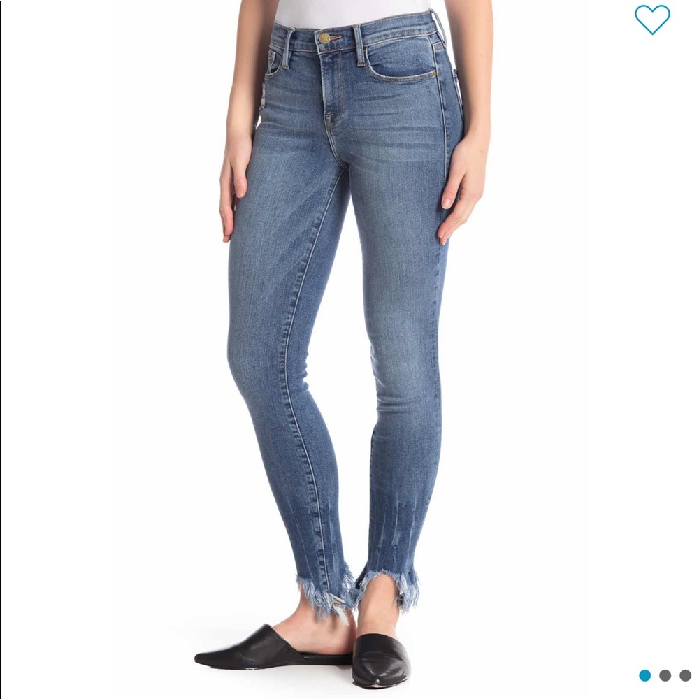 Frame Denim Skinny Frayed Jeans